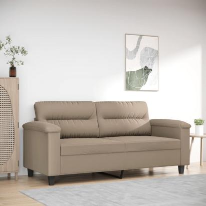 Canapea cu 2 locuri, gri taupe, 140 cm, țesătură microfibră GartenMobel Dekor