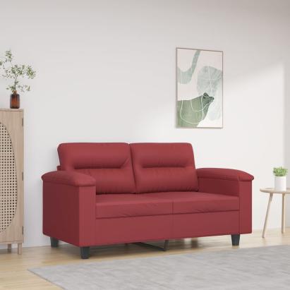 Canapea cu 2 locuri, roșu vin, 120 cm, material textil GartenMobel Dekor