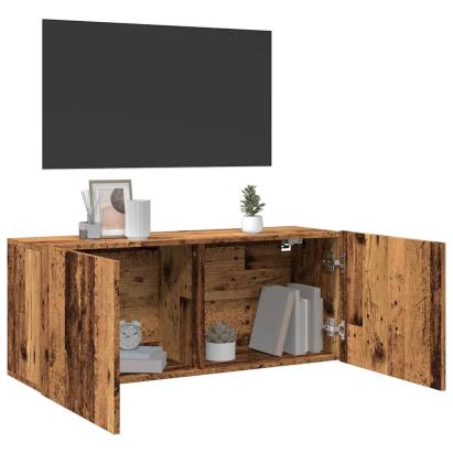 Comodă TV de perete, lemn vechi, 100x30x41 cm GartenMobel Dekor