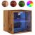 Comodă TV de perete cu lumini LED, lemn vechi, 30x28,5x30 cm GartenMobel Dekor