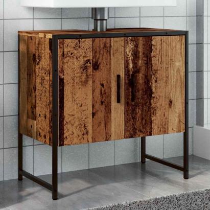 Dulap pentru chiuvetă baie lemn vechi 60x33x60cm lemn prelucrat GartenMobel Dekor