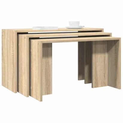 Mese suprapuse, 3 buc., stejar sonoma, lemn prelucrat GartenMobel Dekor