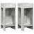 Mese laterale 2 buc cu raft beton gri 25,5x27x60 cm GartenMobel Dekor