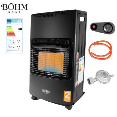 Soba pe gaz GPL pliabilă BÖHM BF-003B , 4,20 kW , 3 trepte de putere , 20-80 m² , Regulator GPL + Furtun GPL 1,5 m Innovative ReliableTools