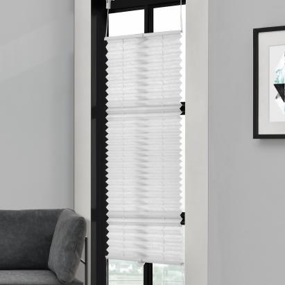 [neu.haus] Roleta armonica / perdea plisata - 40 x 150 cm - alb - protectie impotriva luminii si a soarelui - jaluzea - fara gaurire HausGarden Leisure