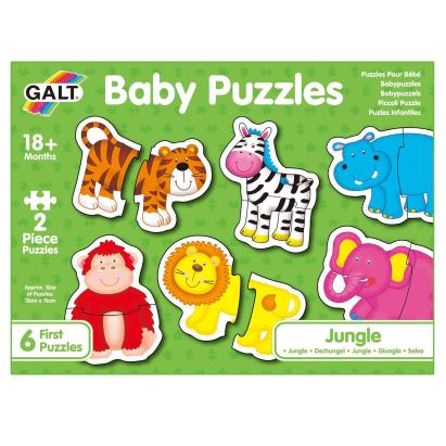 Baby Puzzle: Animale din jungla (2 piese) PlayLearn Toys