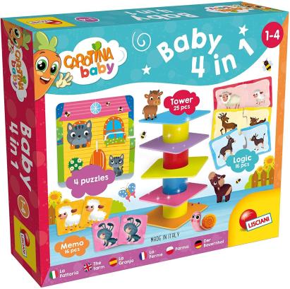 Joc de logica 4 in 1 - Animalute jucause PlayLearn Toys