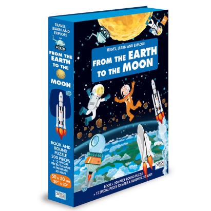 Cunoaste, invata si exploreaza - Puzzle De la pamant pana la luna (200 piese) PlayLearn Toys