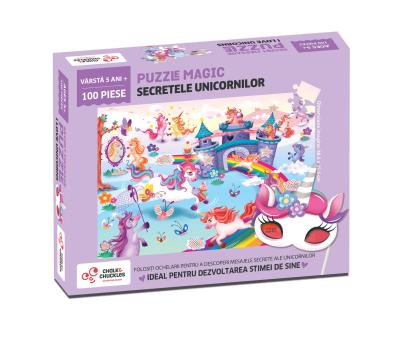 Puzzle magic - Secretele unicornilor (100 piese) PlayLearn Toys