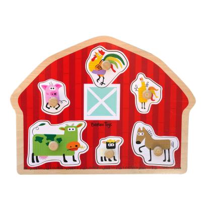 Puzzle din lemn - Casuta animalutelor PlayLearn Toys