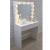 Masa de toaleta, oglinda iluminata cu 12 led-uri alb cald, 80x40x140 cm, mdf, alb MultiMark GlobalProd