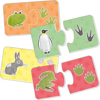 Puzzle de asociere - animalutele si urmele lor PlayLearn Toys