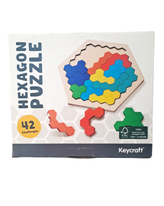 Puzzle din lemn - Hexagon PlayLearn Toys