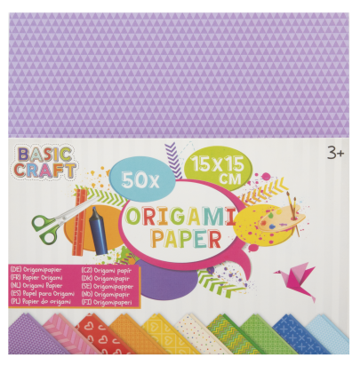 Hartie origami 15 x 15 cm, 50 file PlayLearn Toys