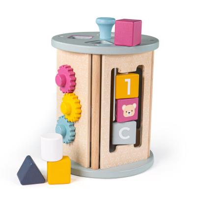 Cilindru din lemn cu activitati (pastel) PlayLearn Toys