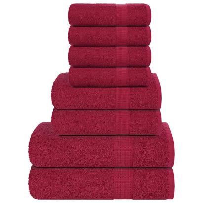 Set prosoape 8 piese Bordeaux 360 g/m² 100% bumbac GartenMobel Dekor