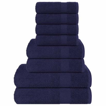 Set prosoape 8 piese Bleumarin 360 g/m² 100% bumbac GartenMobel Dekor