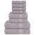 Set prosoape 8 piese gri 360 g/m² 100% bumbac GartenMobel Dekor