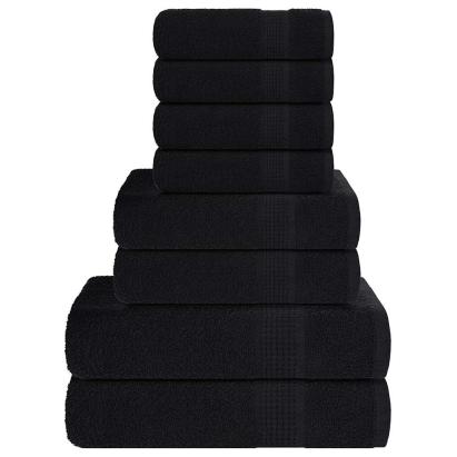 Set prosoape 8 buc Negru 360 g/m² 100% bumbac GartenMobel Dekor