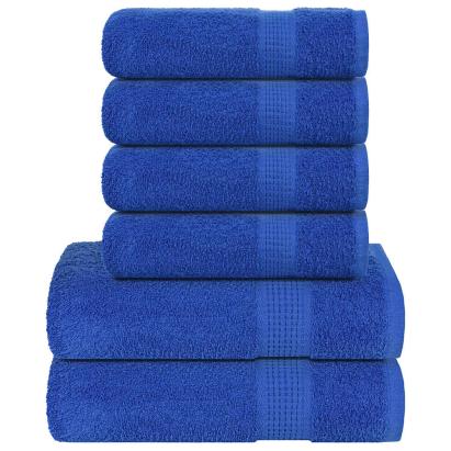 Set prosoape 6 buc Albastru 360 g/m² 100% bumbac GartenMobel Dekor