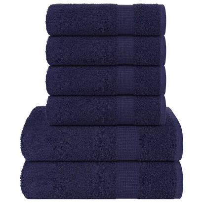 Set prosoape 6 piese Bleumarin 360 g/m² 100% bumbac GartenMobel Dekor