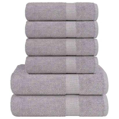Set prosoape 6 piese gri 360 g/m² 100% bumbac GartenMobel Dekor