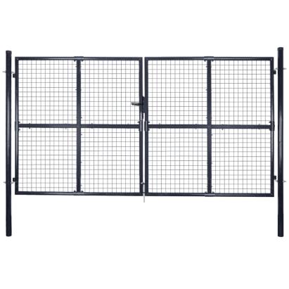 Poartă din plasă de grădină, gri, 289x150 cm, oțel galvanizat GartenMobel Dekor