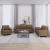 Set de canapele cu perne, 3 piese, maro, textil GartenMobel Dekor