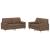 Set de canapele cu perne, 2 piese, maro, textil GartenMobel Dekor