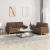 Set de canapele cu perne, 2 piese, maro, textil GartenMobel Dekor