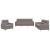 Set de canapea cu perne, 3 piese, gri taupe, material textil GartenMobel Dekor