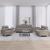 Set de canapea cu perne, 3 piese, gri taupe, material textil GartenMobel Dekor