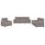 Set de canapele cu perne, 3 piese, gri taupe, textil GartenMobel Dekor