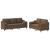Set de canapele cu perne, 2 piese, maro, textil GartenMobel Dekor