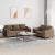 Set de canapele cu perne, 2 piese, maro, textil GartenMobel Dekor