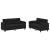 Set de canapele cu perne, 2 piese, negru, microfibră GartenMobel Dekor