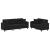 Set de canapele cu perne, 2 piese, negru, microfibră GartenMobel Dekor