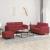 Set de canapele cu perne, 3 piese, roșu vin, piele ecologică GartenMobel Dekor