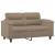 Set de canapele cu perne, 2 piese, cappuccino, piele ecologică GartenMobel Dekor