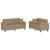 Set de canapele cu perne, 2 piese, cappuccino, piele ecologică GartenMobel Dekor