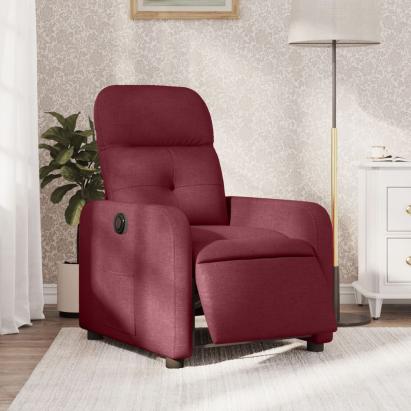 Fotoliu rabatabil electric, roșu vin, material textil GartenMobel Dekor