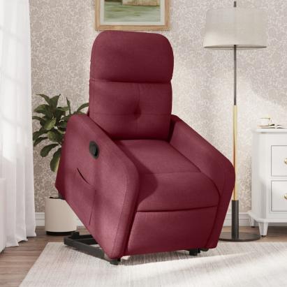 Fotoliu rabatabil cu ridicare, roșu vin, material textil GartenMobel Dekor