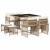 Set de masă pentru grădină, 9 piese, cu perne, bej, poliratan GartenMobel Dekor