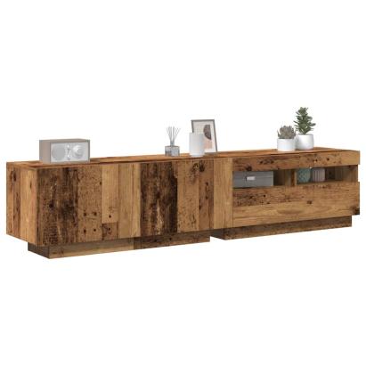 Dulap TV cu LED stejar artizanal 180x35x40 cm lemn prelucrat GartenMobel Dekor