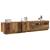 Dulap TV cu lumini LED lemn vechi 200x35x40 cm lemn prelucrat GartenMobel Dekor