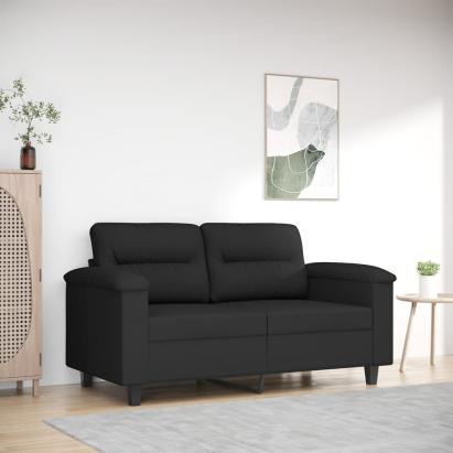 Canapea cu 2 locuri, negru, 120 cm, țesătură microfibră GartenMobel Dekor