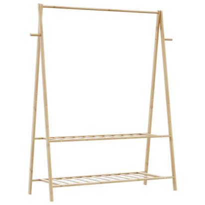 Cuier pentru haine cu rafturi, 132x45,5x150,5 cm, bambus GartenMobel Dekor