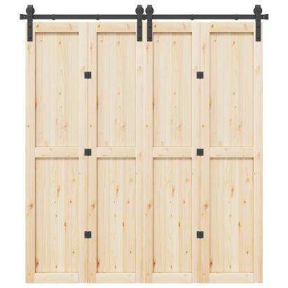 Set feronerie pentru uși glisante, negru, 200 cm, oțel GartenMobel Dekor