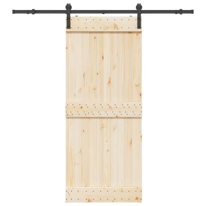 Set feronerie pentru ușă glisantă, negru, 183 cm, oțel GartenMobel Dekor