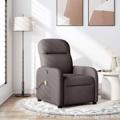Fotoliu de masaj rabatabil, maro închis, material textil GartenMobel Dekor